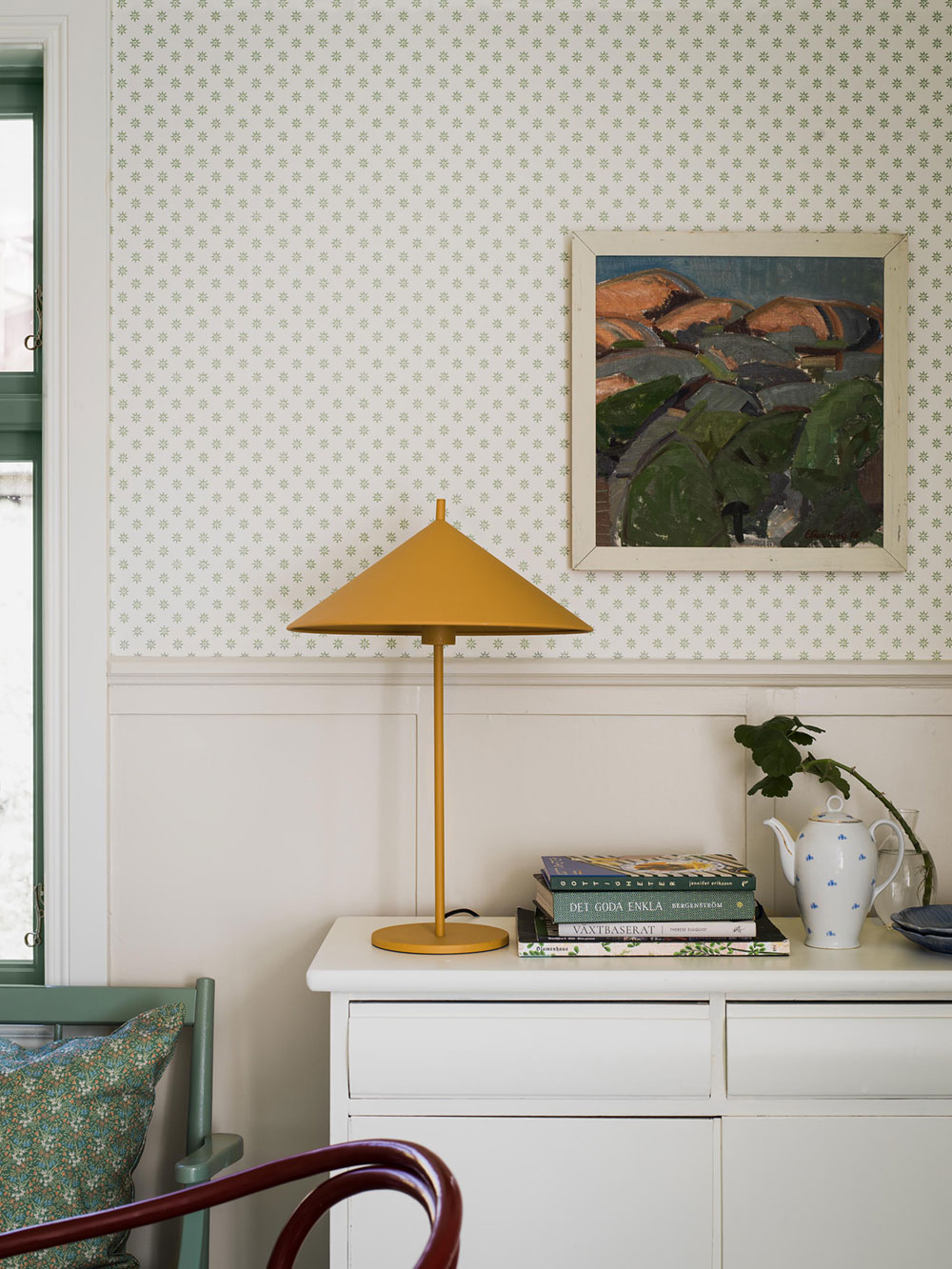 Tapete, weiß-grün, Blumen, 5809, Nordic Folk, Borastapeter