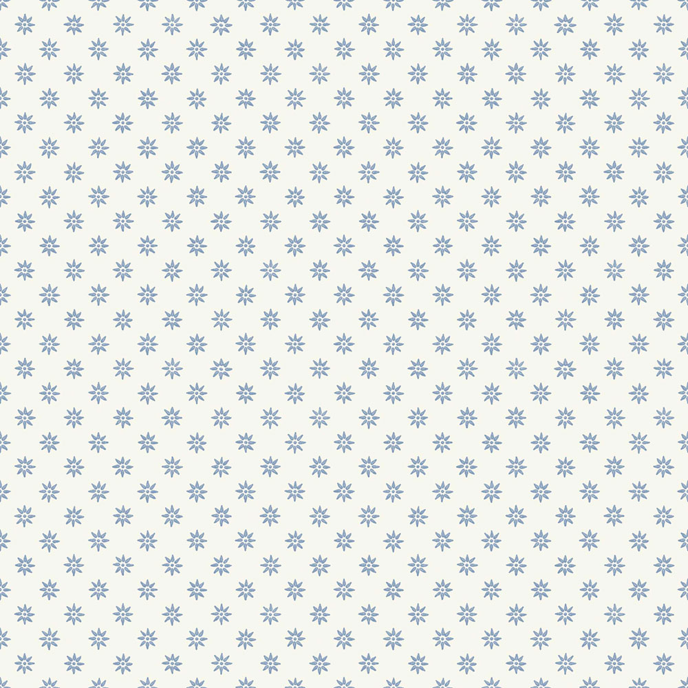 Tapete, weiß-blau, Blumen, 5810, Nordic Folk, Borastapeter