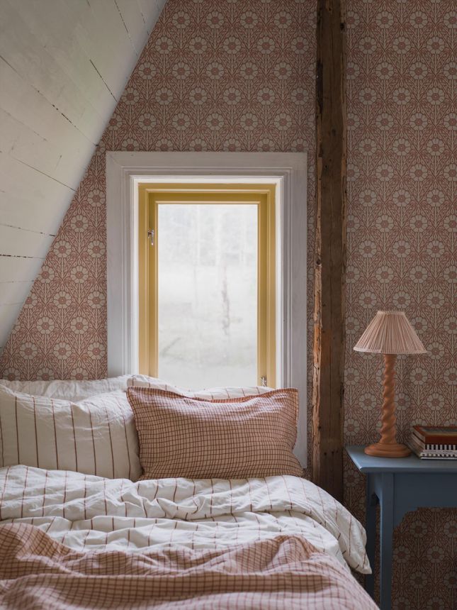 Tapete, braun-rot, Blumen, 5812, Nordic Folk, Borastapeter