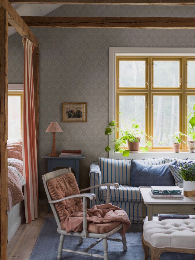 Tapete, beige, Blumen, 5814, Nordic Folk, Borastapeter