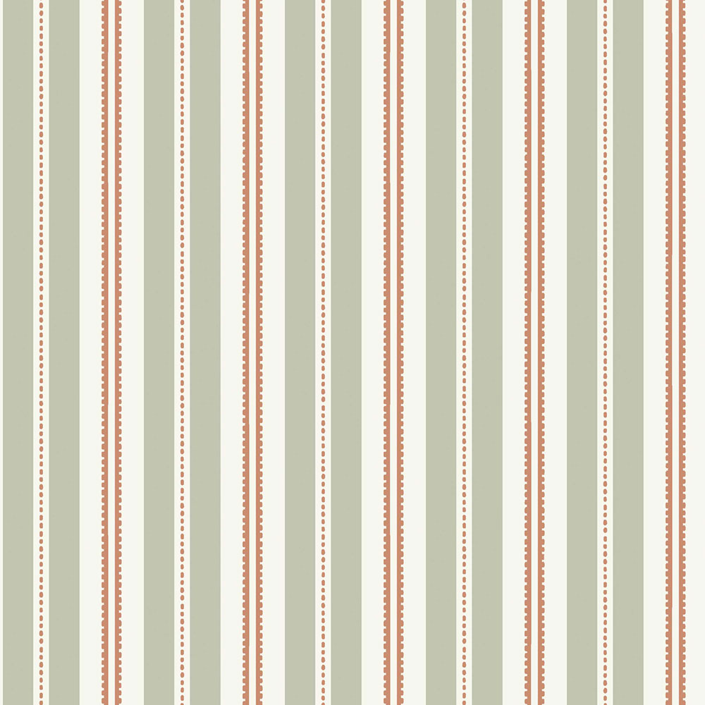 Tapete, grün-rot, Streifen, 5819, Nordic Folk, Borastapeter