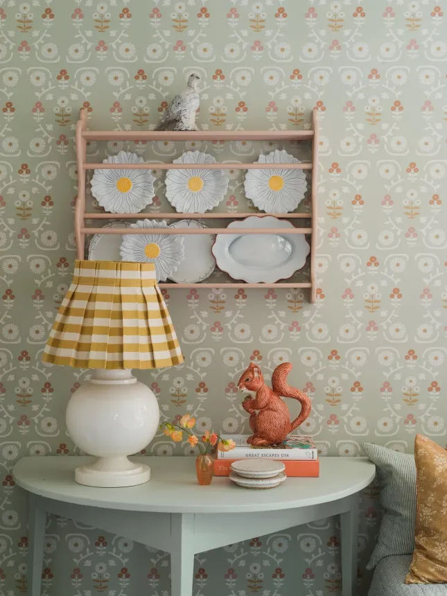 Tapete, grün, Blumen, 5820, Nordic Folk, Borastapeter