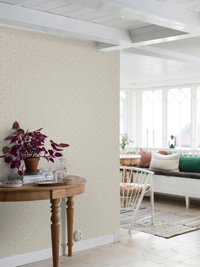 Tapete, beige, Blumen, 5824, Nordic Folk, Borastapeter