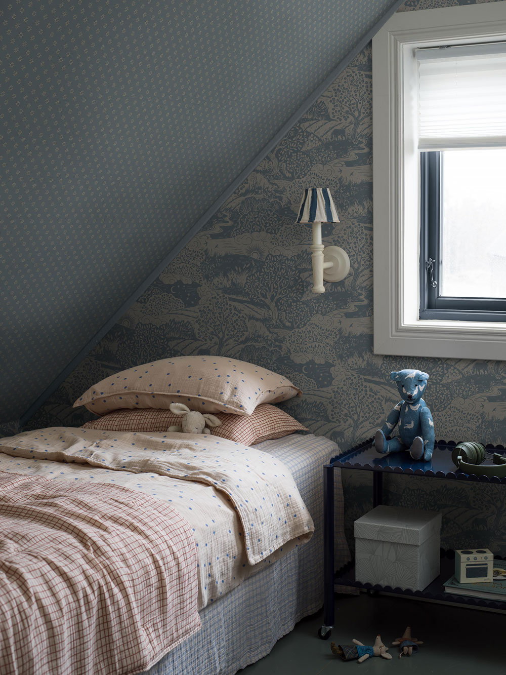 Tapete, blau-grau, Landschaft, 5828, Nordic Folk, Borastapeter