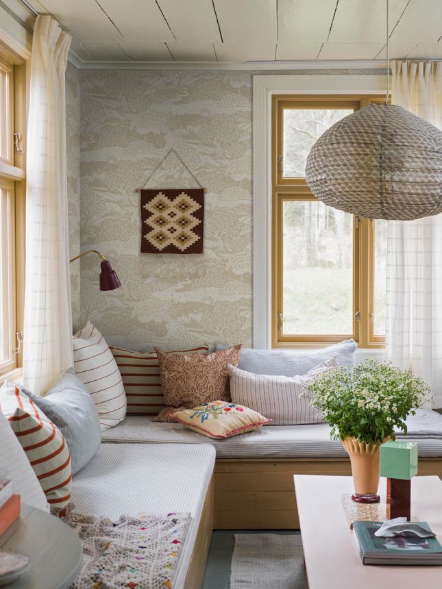 Tapete, beige, Landschaft, 5829, Nordic Folk, Borastapeter