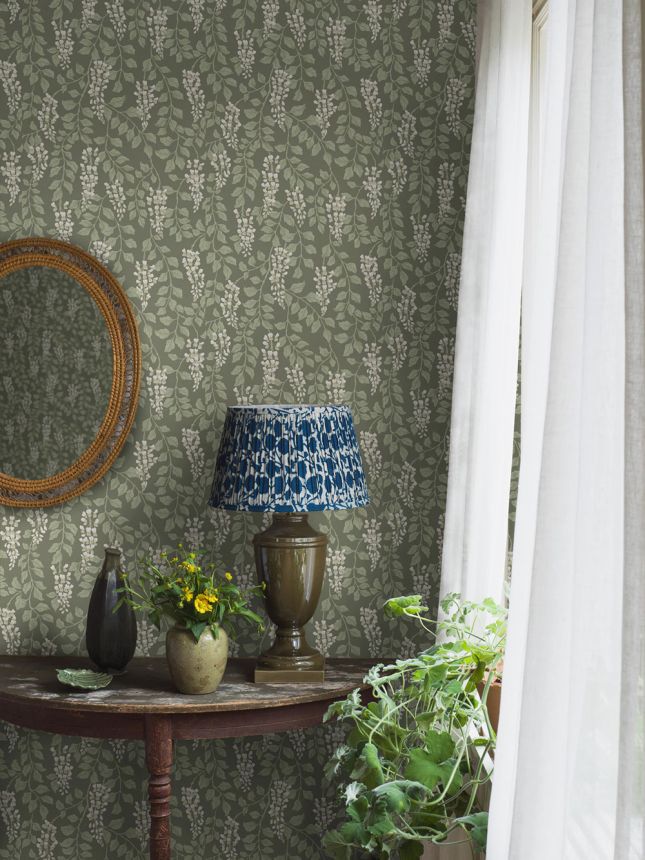 Tapete, grün, Glyzinienblüten, 5710, Orangeri, Boråstapeter