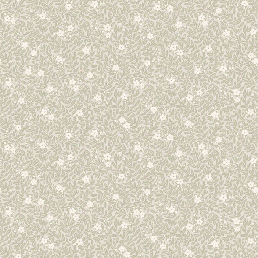 Tapete, grün, Blumen, Blätter, 5712, Orangeri, Boråstapeter