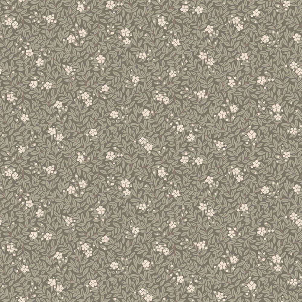 Tapete, khaki, Blumen, Blätter, 5715, Orangeri, Boråstapeter