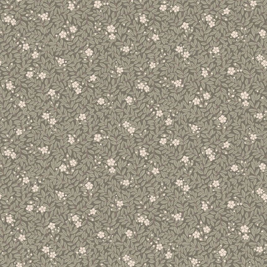 Tapete, khaki, Blumen, Blätter, 5715, Orangeri, Boråstapeter