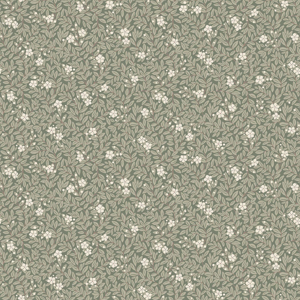 Tapete, grün, Blumen, Blätter, 5716, Orangeri, Boråstapeter