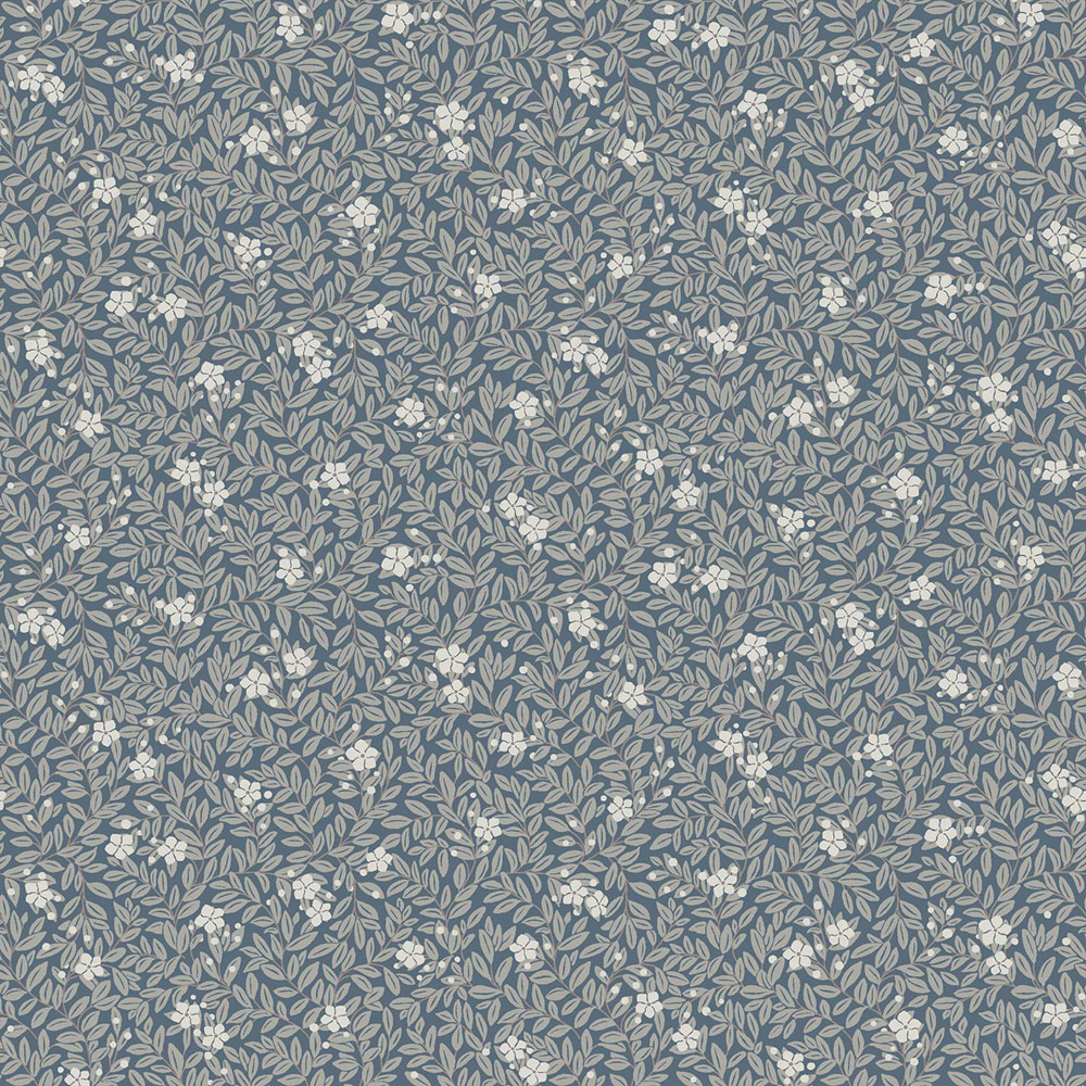 Tapete, blau, Blumen, Blätter, 5717, Orangeri, Boråstapeter