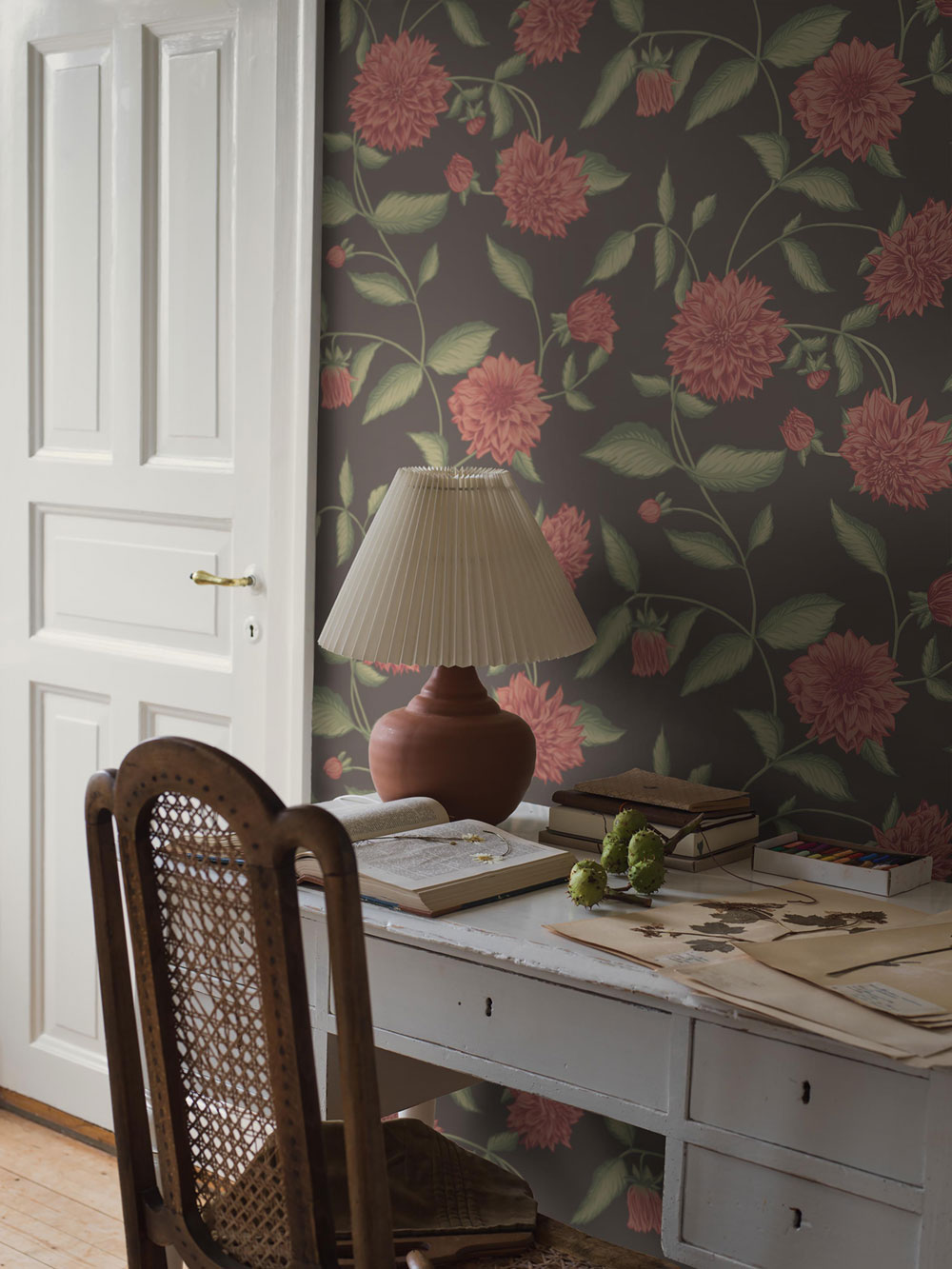 Tapete, braun, Blumen, 5719, Orangeri, Boråstapeter