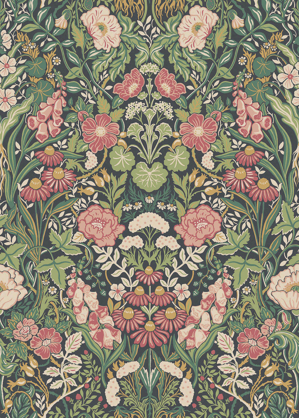 Tapete, grün, Blumen, 5721, Orangeri, Boråstapeter