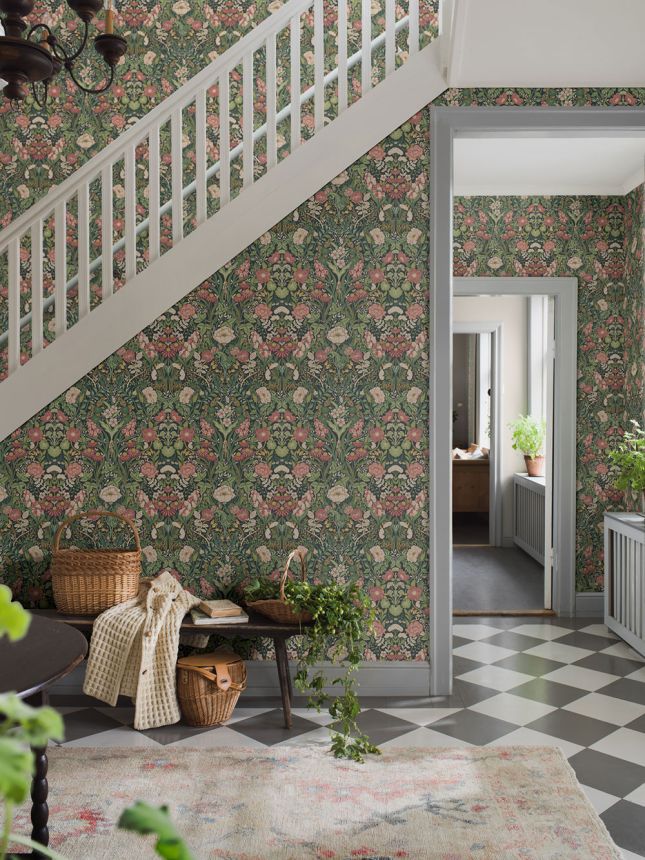 Tapete, grün, Blumen, 5721, Orangeri, Boråstapeter