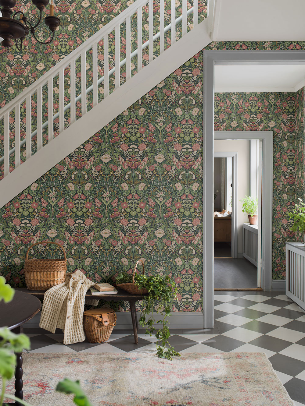 Tapete, grün, Blumen, 5721, Orangeri, Boråstapeter