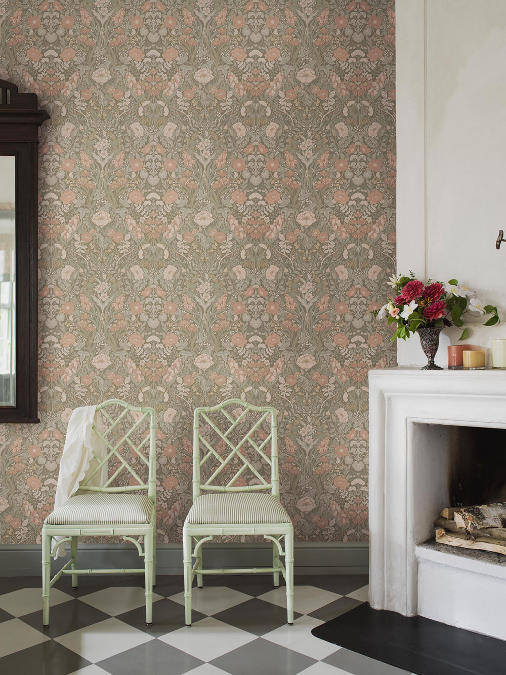 Tapete, khaki, Blumen, 5723, Orangeri, Boråstapeter