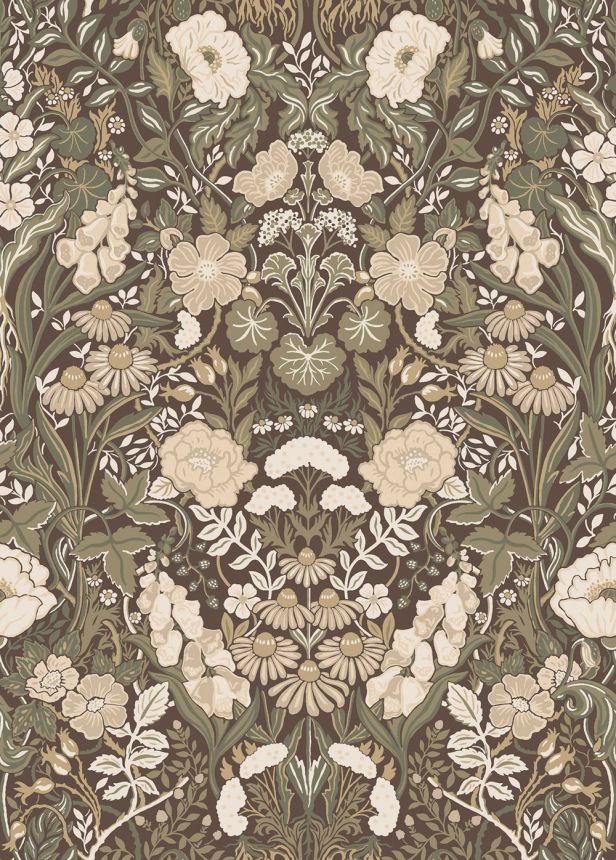 Tapete, braun, Blumen, 5725, Orangeri, Boråstapeter