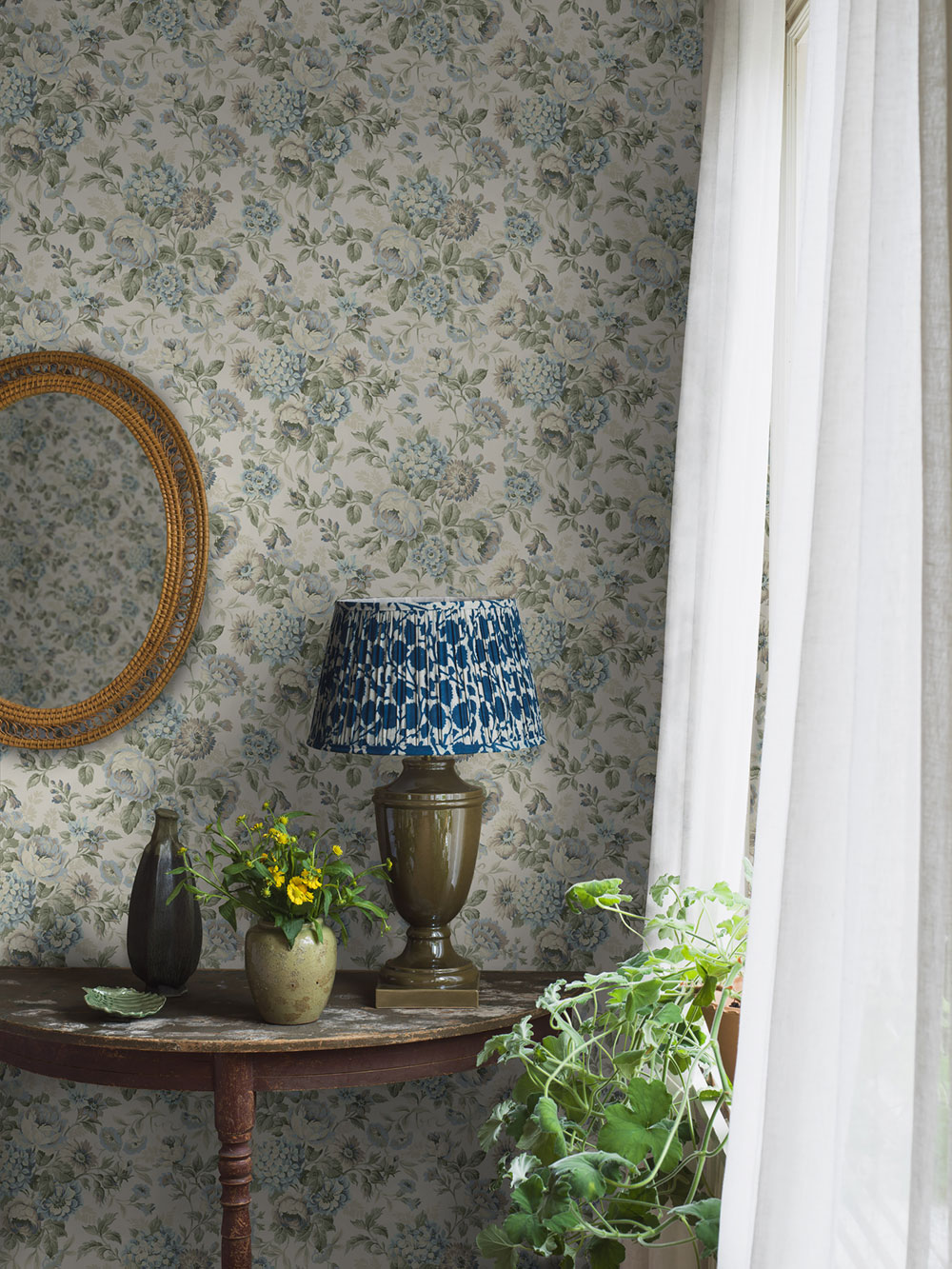 Tapete, beige, Blumen, 5726, Orangeri, Boråstapeter