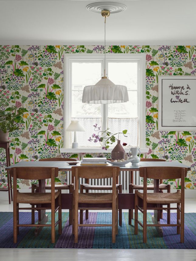 Weiße Tapete, Blumen, Blätter, 1792, Icons, Borastapeter