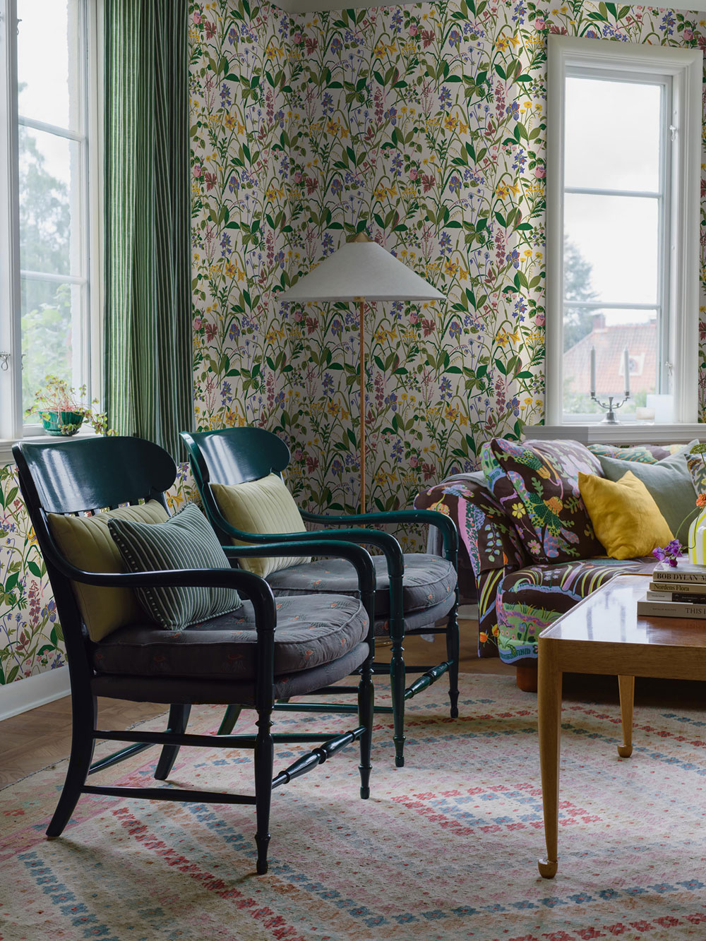 Weiße Tapete, Blumen, 1962, Icons, Borastapeter