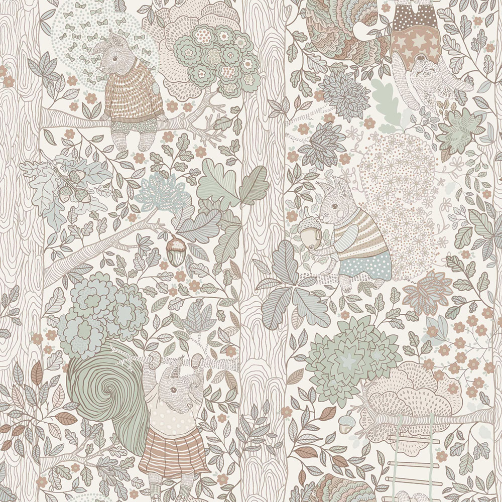 Kinderzimmer Tapete, cremefarben, Tiere, 6291, Icons, Borastapeter