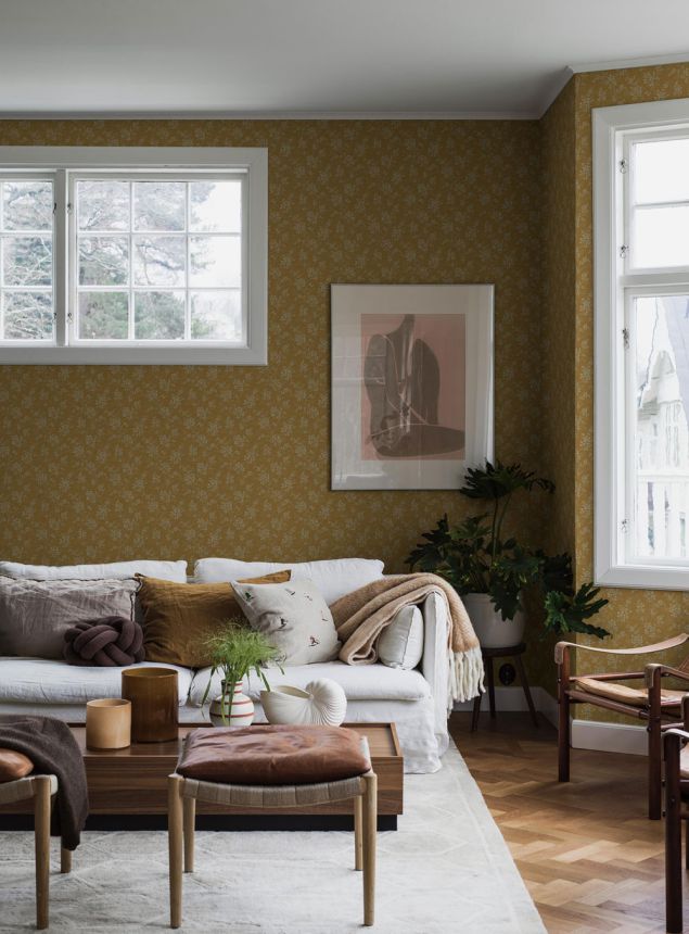 Braune Tapete, Blumen, 1178, Icons, Borastapeter