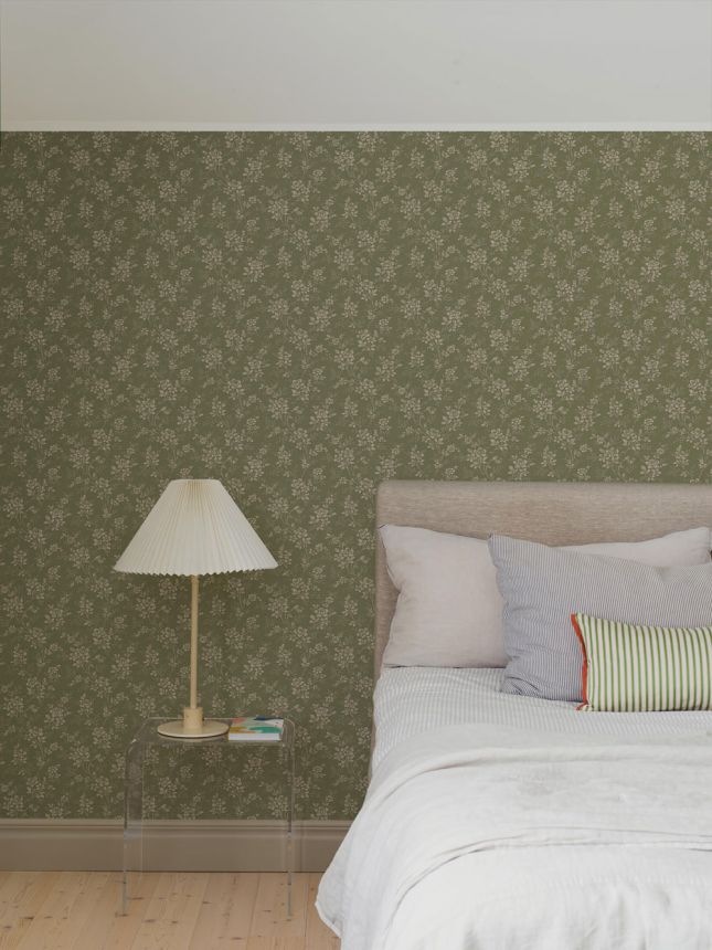 Grüne Tapete, Blumen, 1182, Icons, Borastapeter