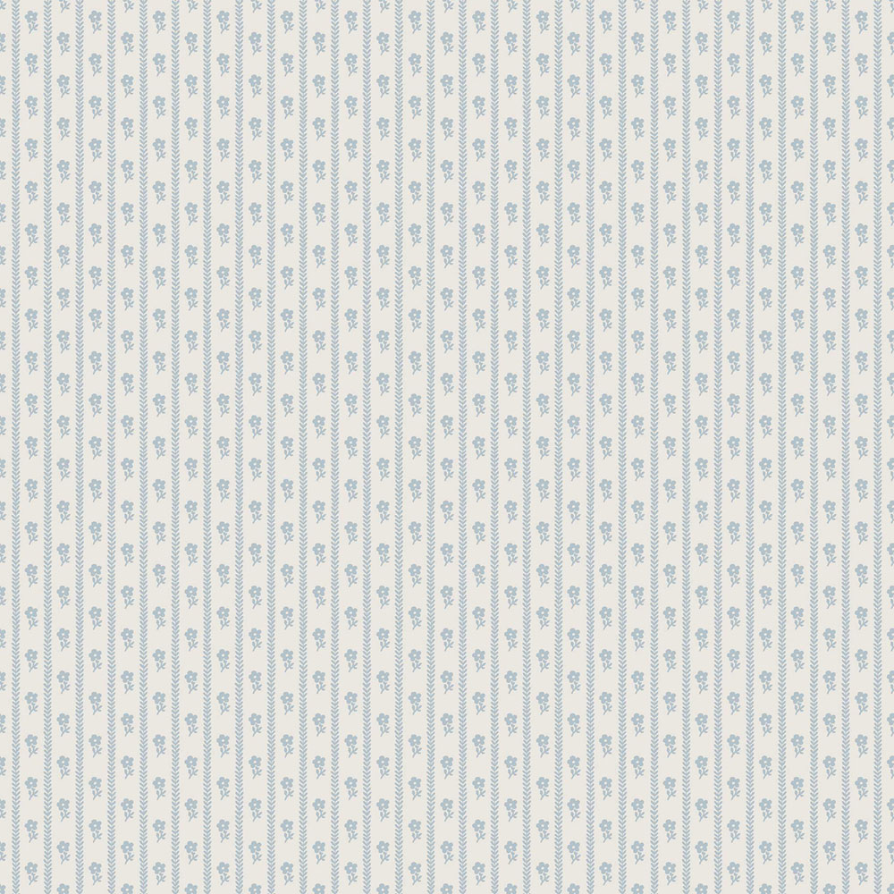 Tapete, blau, Blumen, Streifen, 6956, Osterlen, Borastapeter