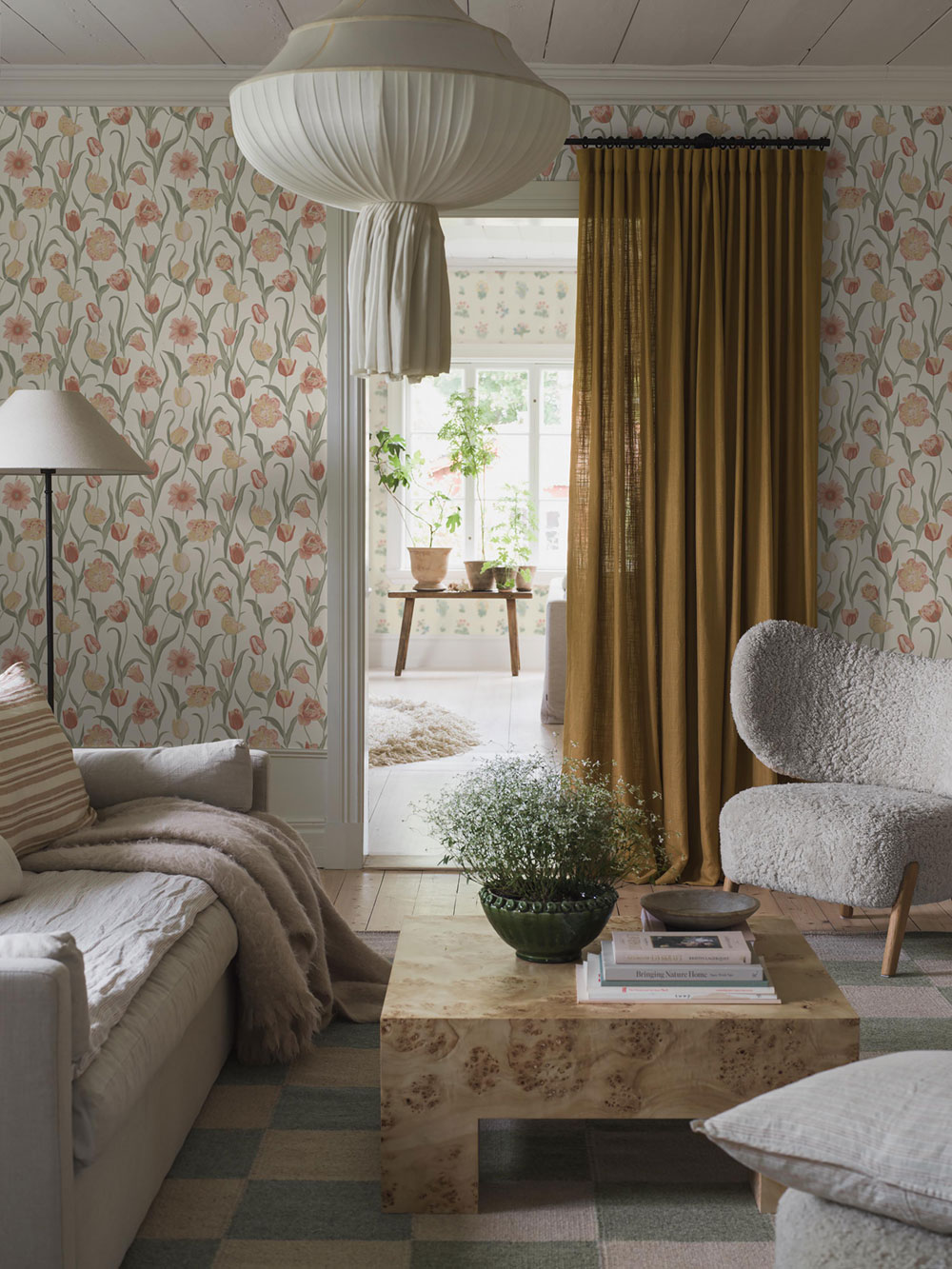 Tapete, creme, Blumen, Tulpen, 6969, Osterlen, Borastapeter