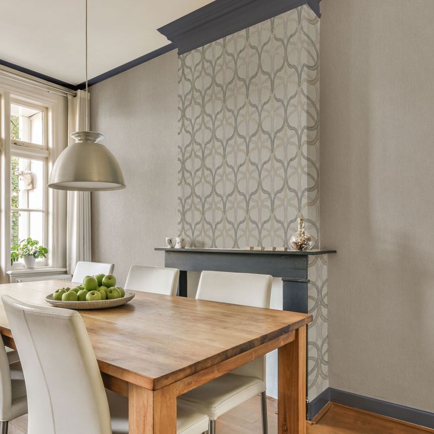 Geometrische Tapete, grau-beige, 128009, Refine, Graham Brown Boutique