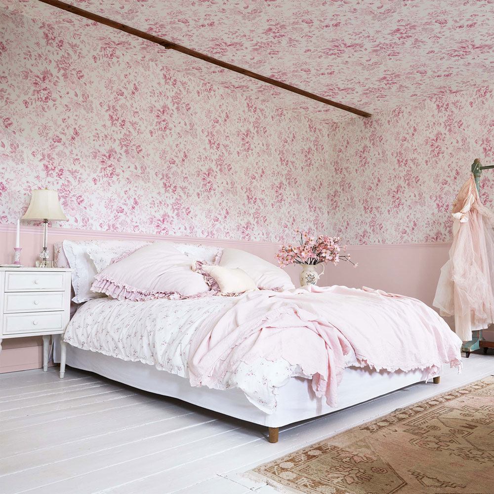 Tapete, rosa, Blumen, 125110, Shabby Chic by Rachel Ashwell