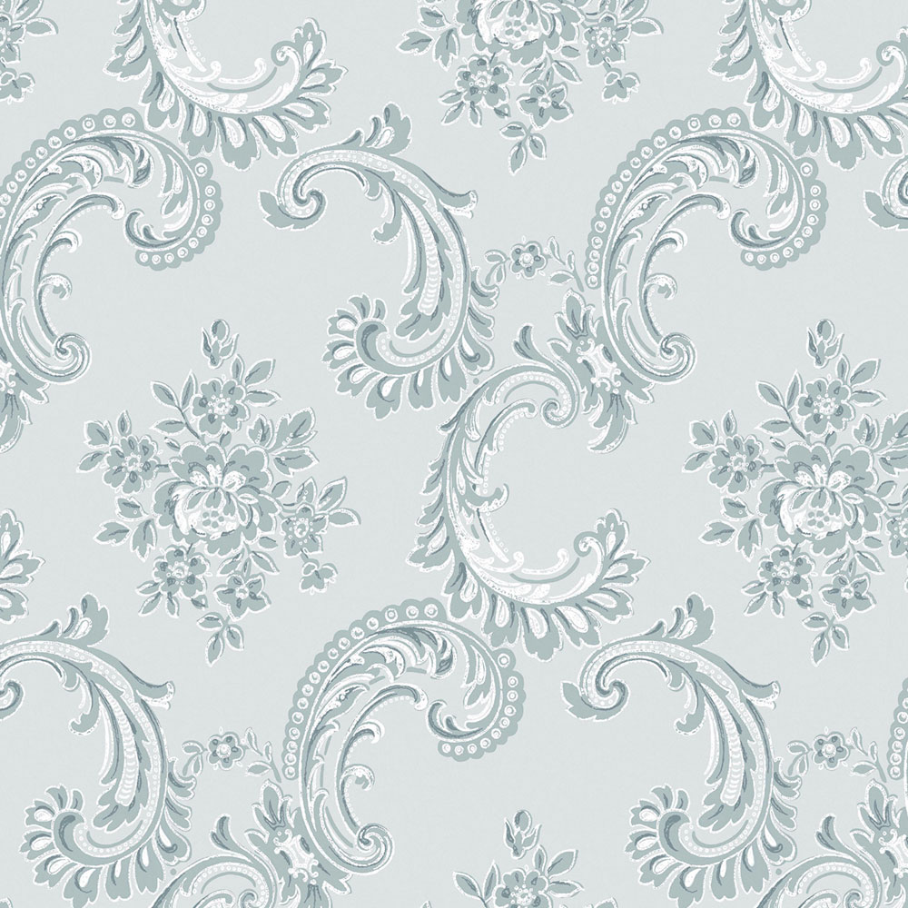 Tapete, blau, klassisch, Ornamente, 125114, Shabby Chic by Rachel Ashwell