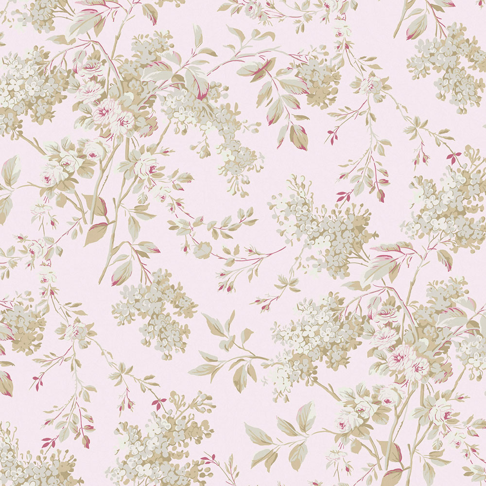 Tapete, rosa, Blumen, 125124, Shabby Chic by Rachel Ashwell