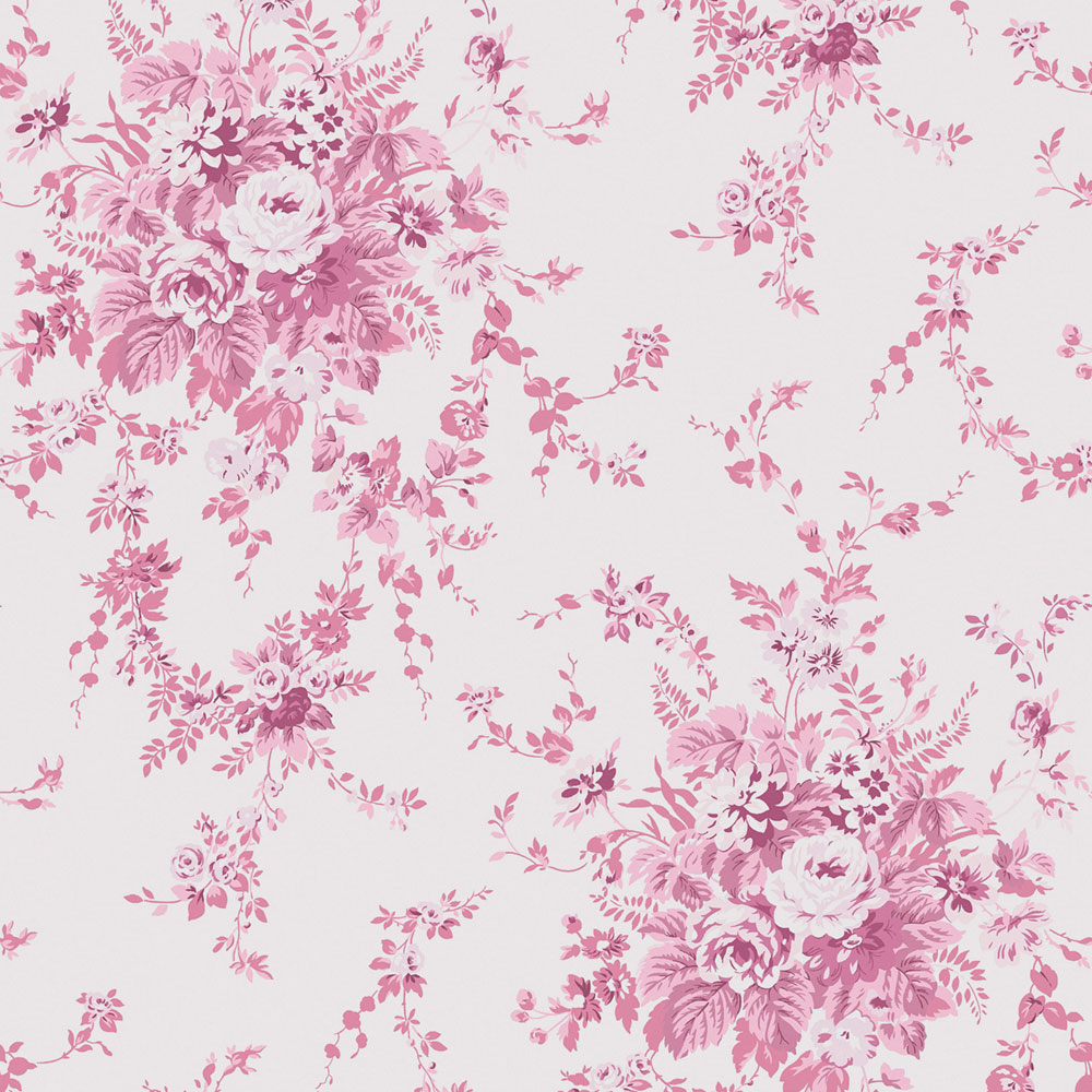 Tapete, rosa, Blumen, 125126, Shabby Chic by Rachel Ashwell