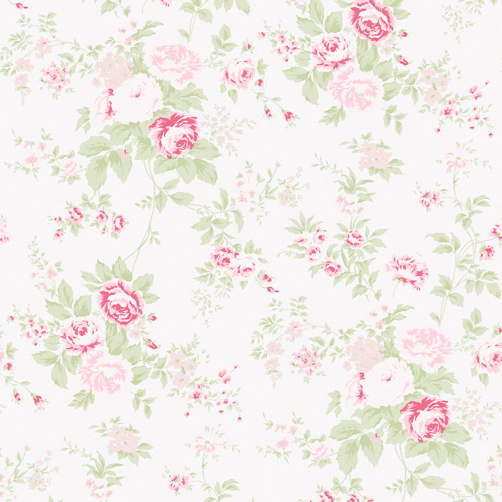 Tapete, creme, Blumen, 125132, Shabby Chic by Rachel Ashwell