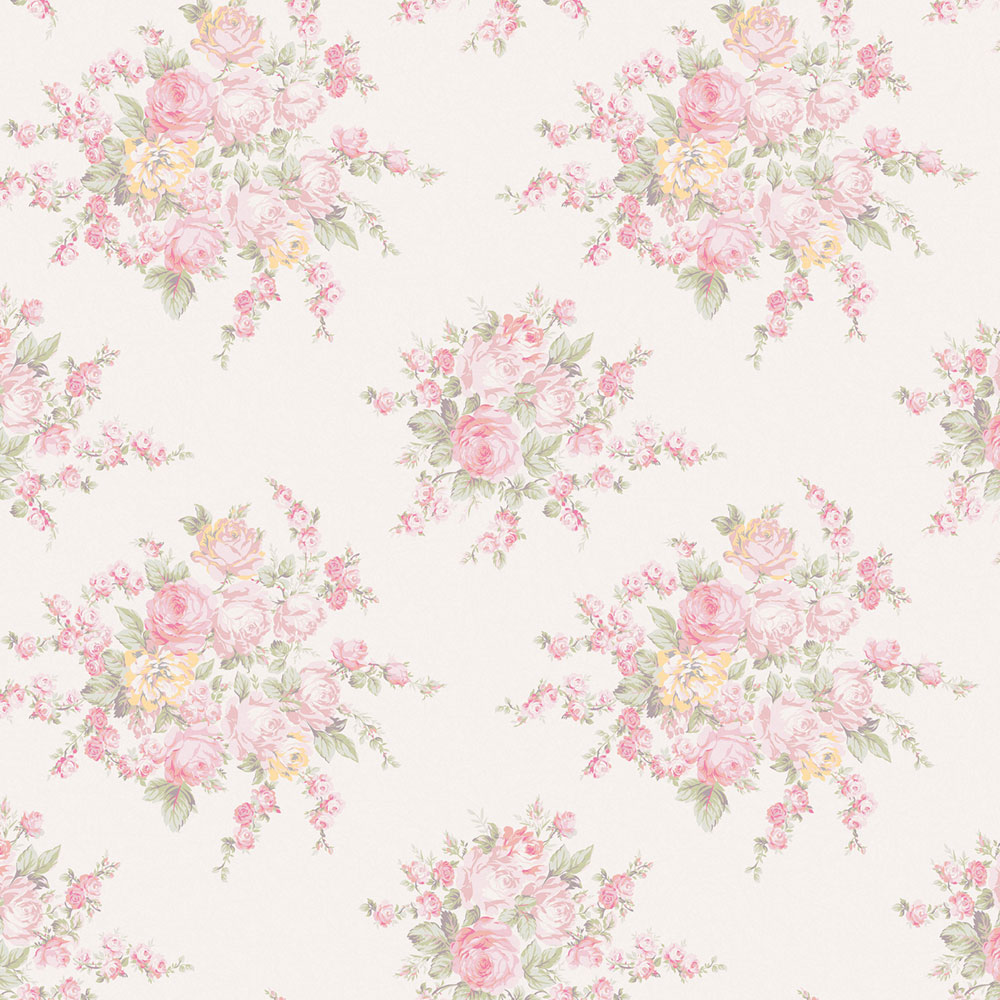 Tapete, rosa, Blumen, 125135, Shabby Chic by Rachel Ashwell