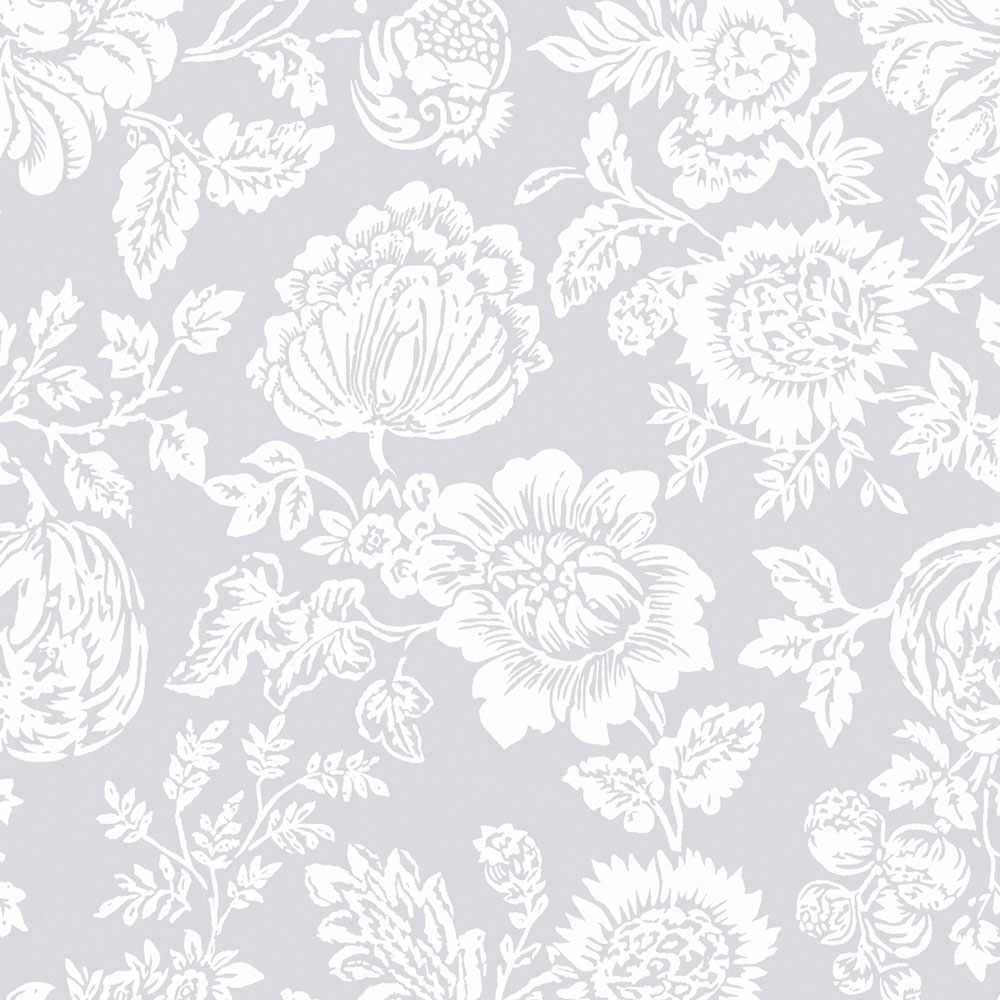 Tapete, grau, Blumen, 125139, Shabby Chic by Rachel Ashwell