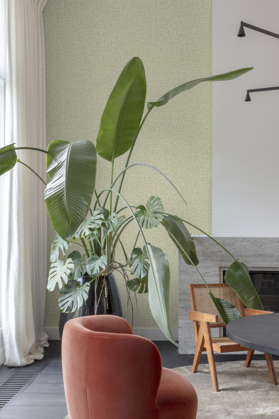 Tapete, grün, Stoffoptik, PW1111, Precious Weaves, Grandeco