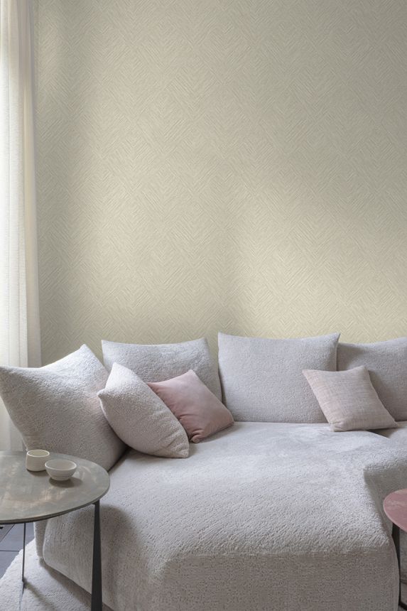Tapete, grau-beige, geometrisch, PW3004, Precious Weaves, Grandeco