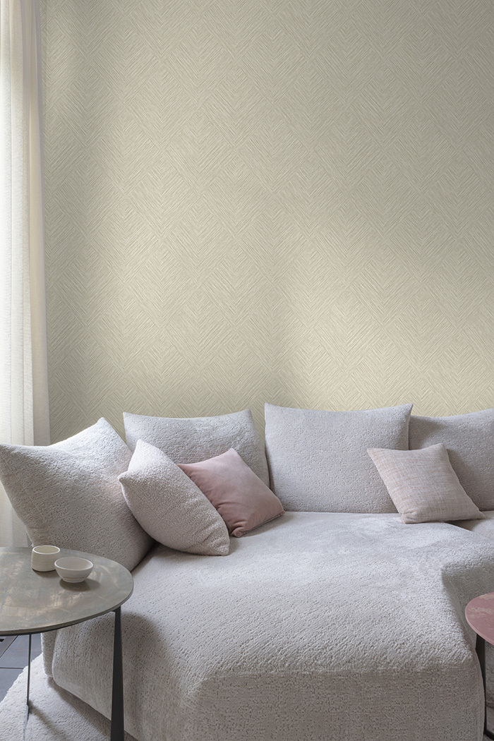Tapete, grau-beige, geometrisch, PW3004, Precious Weaves, Grandeco