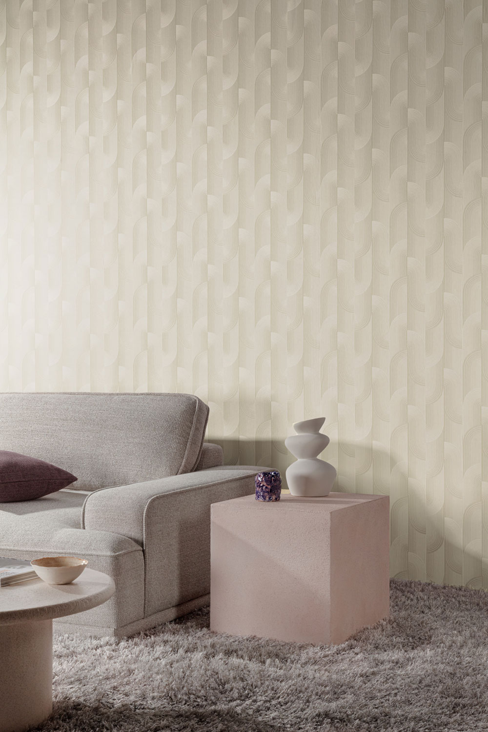 Tapete, creme, geometrisch, PW3101, Precious Weaves, Grandeco