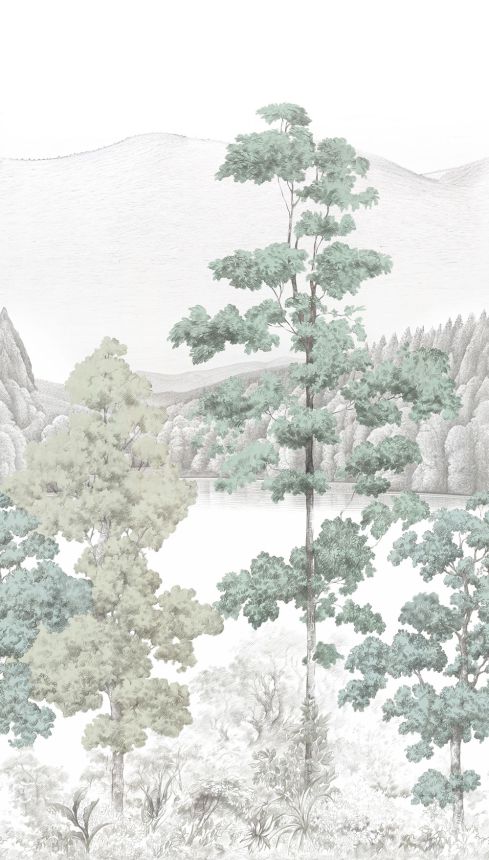 Fototapete, Berglandschaft, Bäume, A73701, One roll, one motif 2, Grandeco