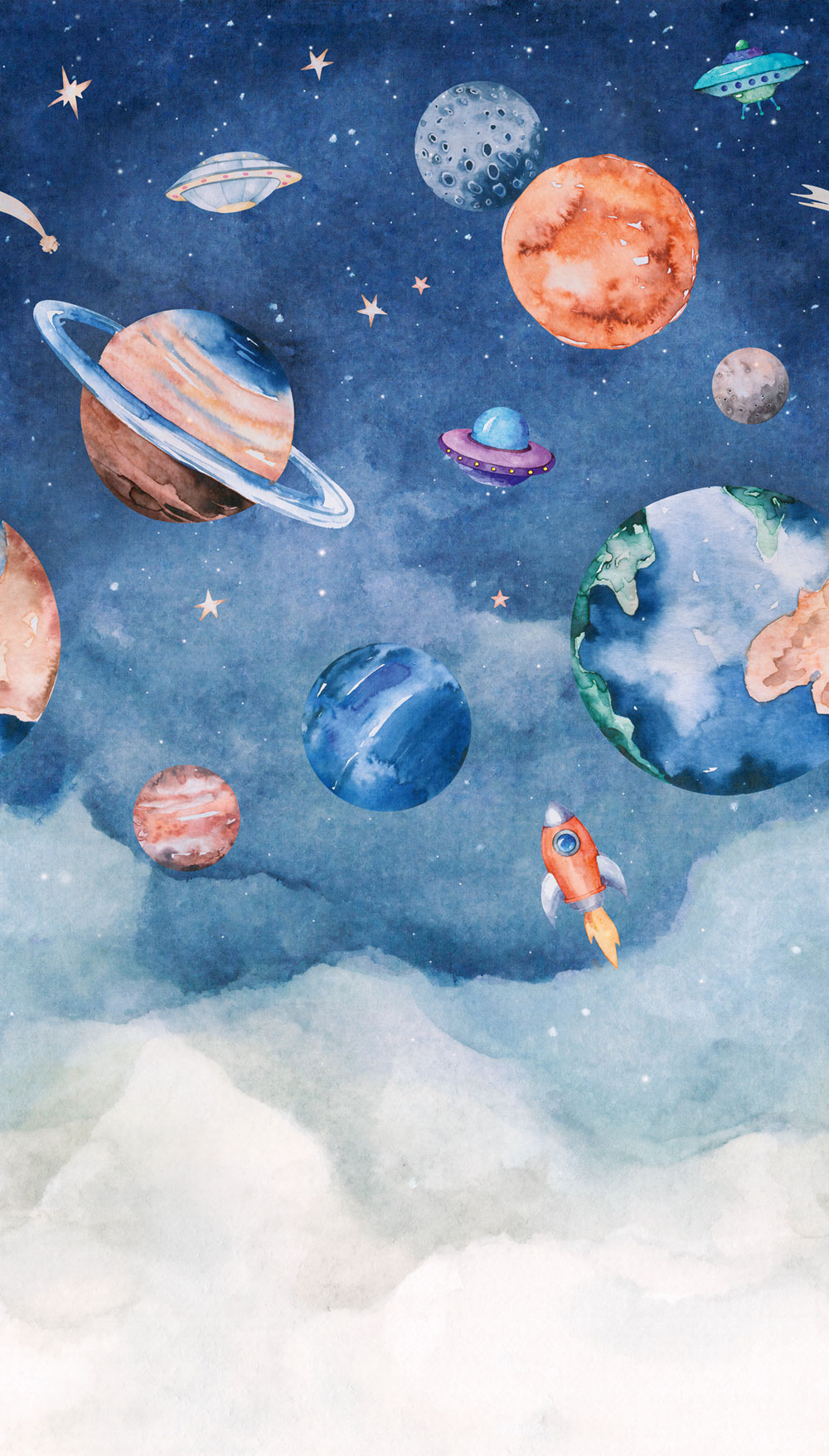 Kinderfototapete, Weltall, A77201, One roll, one motif 2, Grandeco