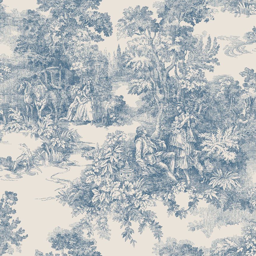 Vliestapete, blau, romantisch, 7767, Adorn, Borastapeter