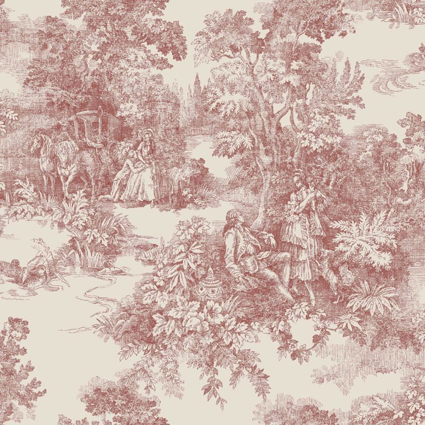 Vliestapete, rot, romantisch, 7768, Adorn, Borastapeter