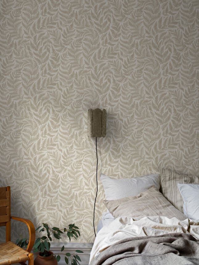 Vliestapete, beige, Farnblätter, 7789, Adorn, Borastapeter