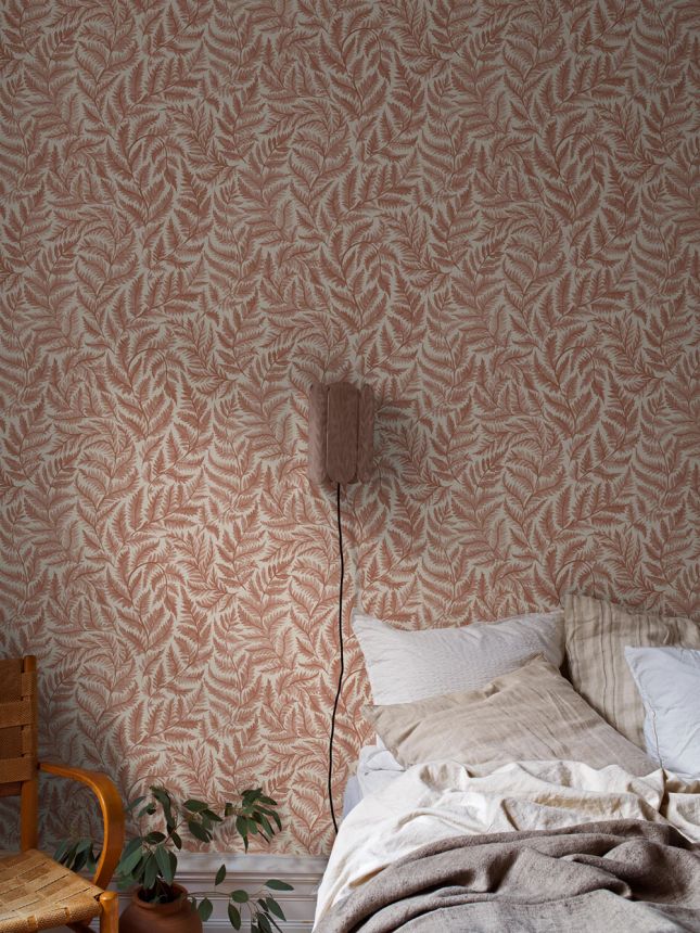 Vliestapete, rot, Farnblätter, 7791, Adorn, Borastapeter