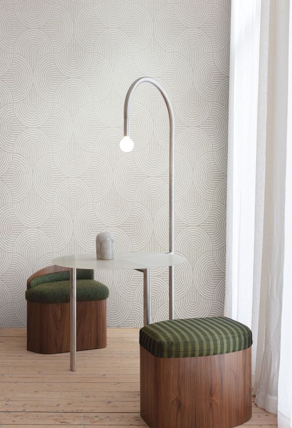 Tapete, grau-silber, grafisch, Art Deco, EAR604, The Texture Book, Masureel