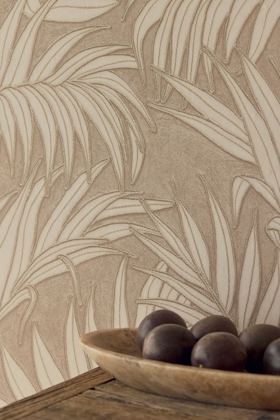 Tapete, braun-beige, Blätter, 350553, Riviera Maison, Eijffinger