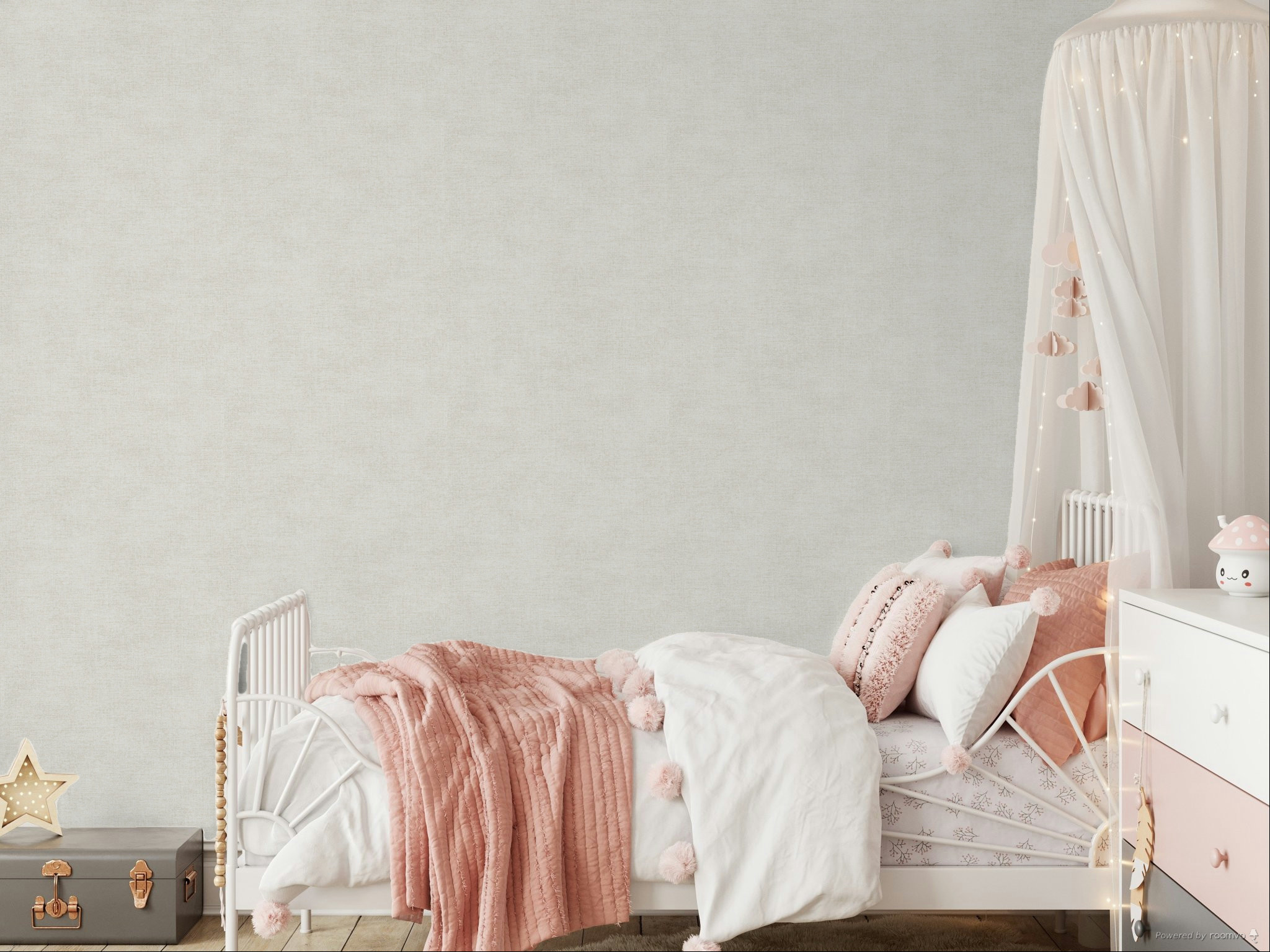 Tapete, cremefarben, Stoffoptik, 350595, Riviera Maison, Eijffinger